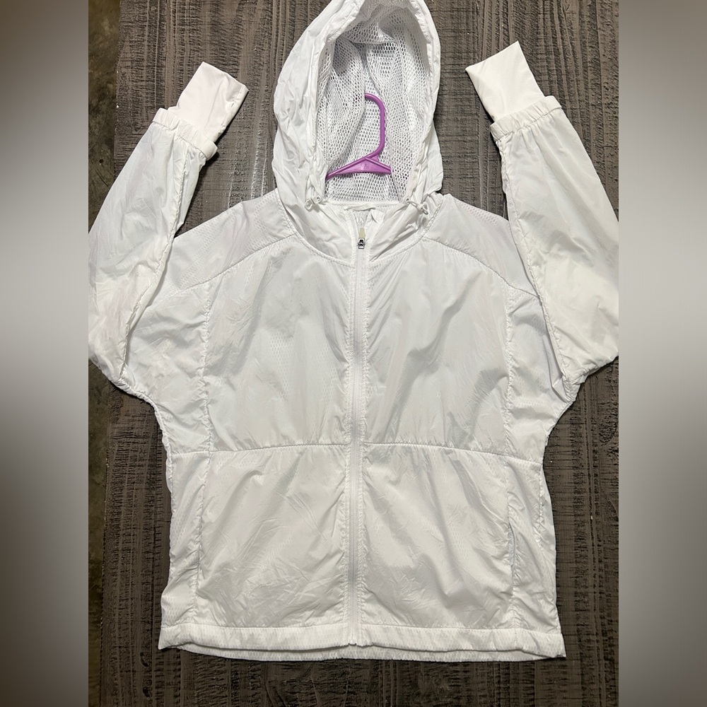 ZYIA White Hooded Ski Lightweight Jacket